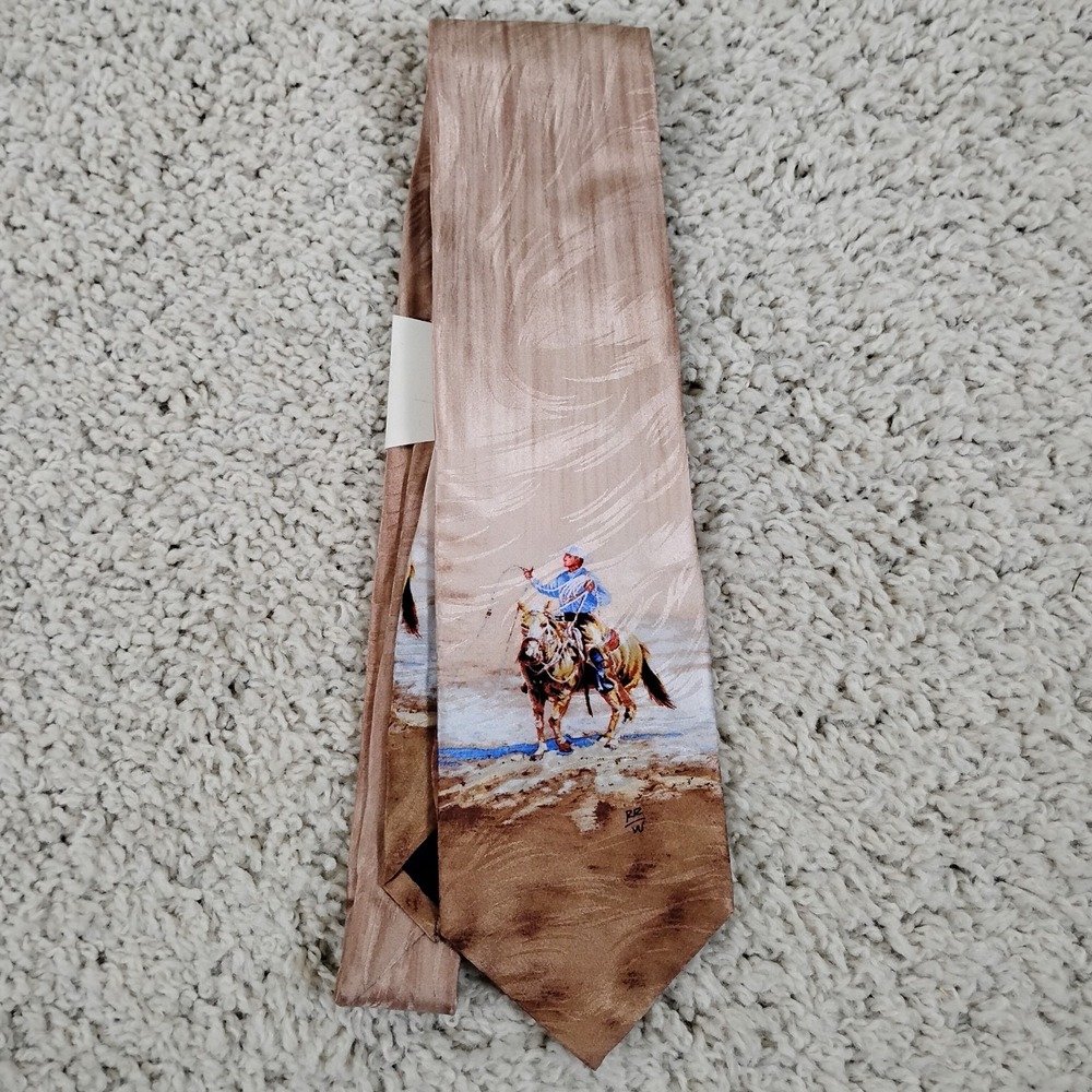 Vtg Rockmount Ranch Wear Mens Tie 100% Silk Limited Edition Western Rockabilly E
